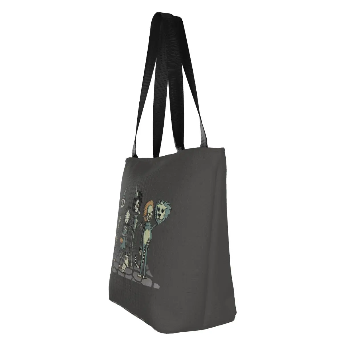 Tim Burton Horror Movie Shopping Bag Women Canvas Shoulder Tote Bag Portable Gothic Halloween Film Groceries Shopper Bags