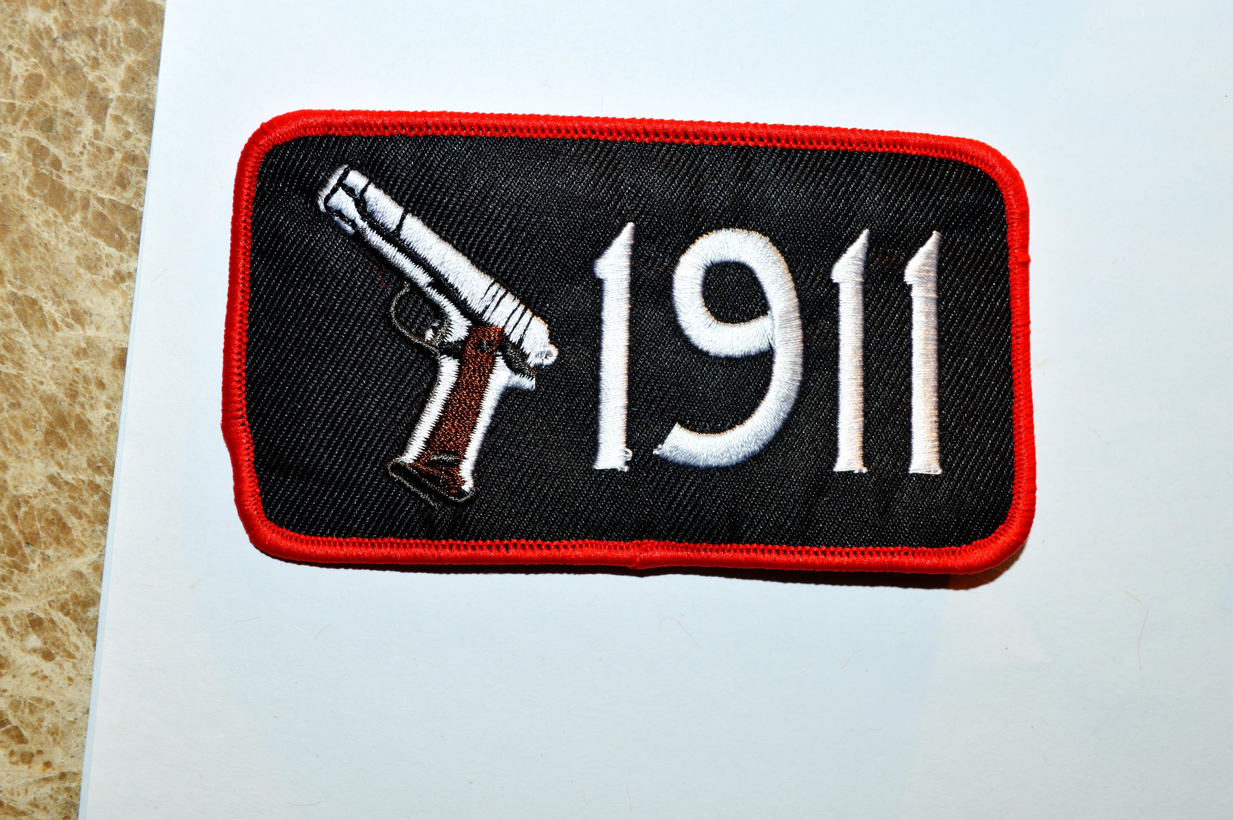 1911 PISTOL Gun iron on PATCH embroidered GUN EMBLEM 2nd AMENDMENT SEMI-AUTOMATIC (≈ 11 * 6 cm)