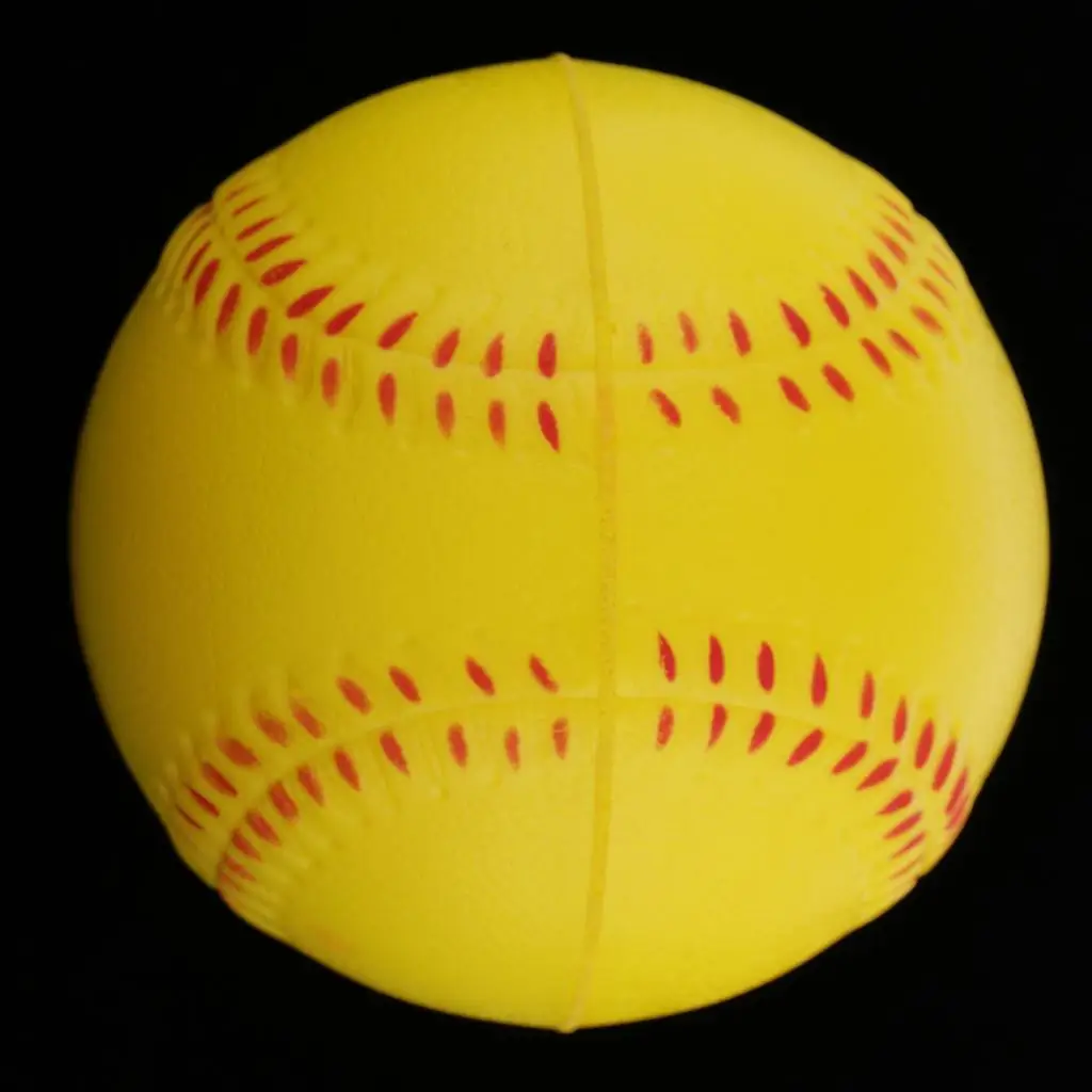 Soft Training Softball, PU Foam Yellow Baseball Ball for Practice - Durable and