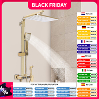 Gold Rain Shower Set Shower Faucet 4 Jet Types with Hand Shower Mixer Tap Bath Mixer Brass Bidet Shower for Bathroom