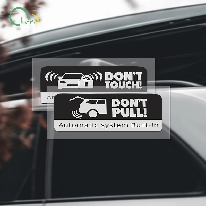 Anti-theft system reminder car sticker; kick plate open reflective sticker warning waterproof creative sticker