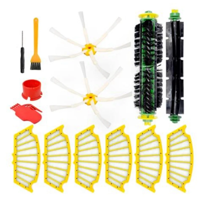 Sikat samping Filter datar bulu sikat fleksibel untuk Irobot Roomba 500 Series 510 520 521 530 535 suku cadang Robot