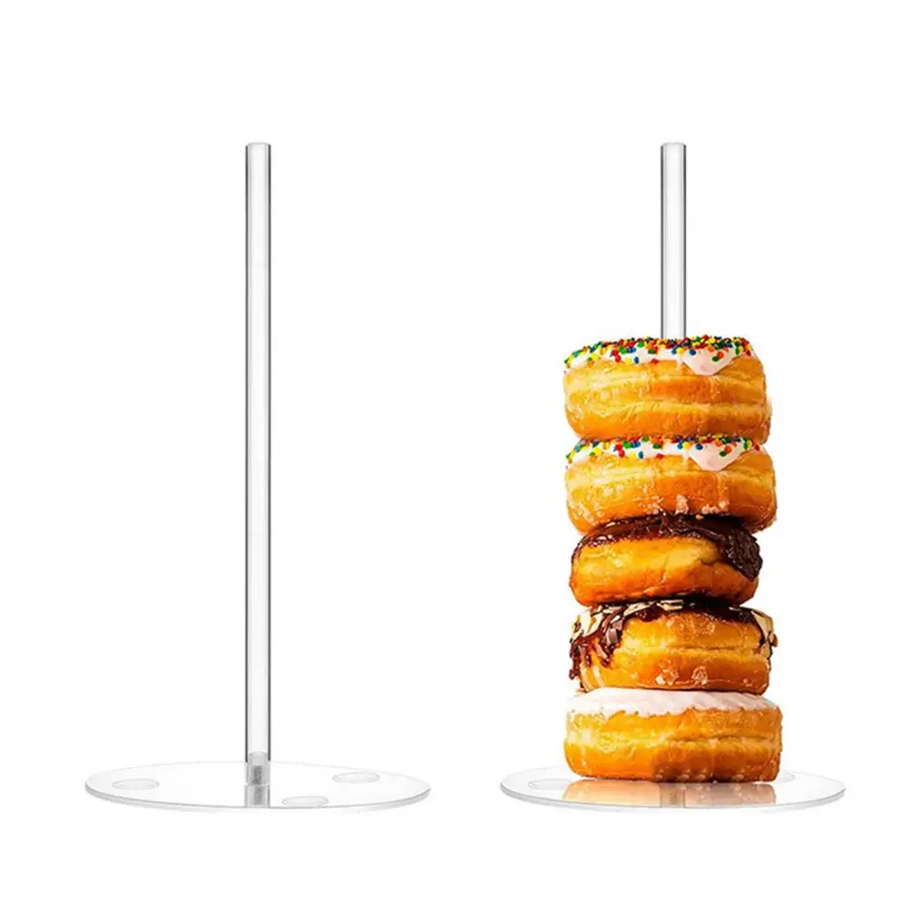 Donut Display Stand Easy Clean Donut Rack Acrylic Donut Stand Tower with Anti-slip Feet for Quick Assembly Easy Doughnut for 1/4