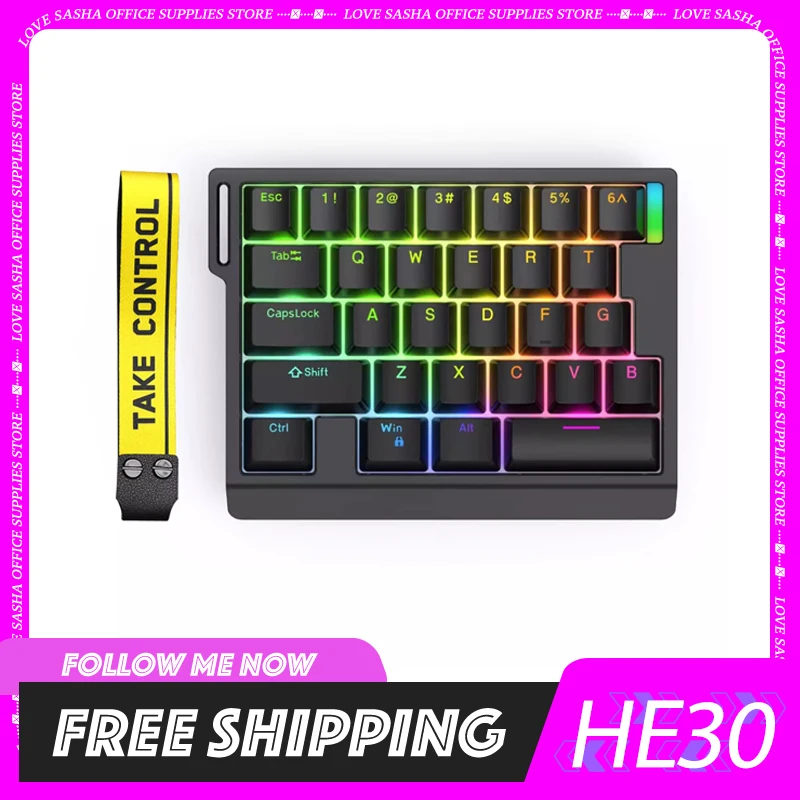 Zuoya He30 One Handed Mini Keyboard Magnetic Switch Mechanical Keyboard Rgb 8khz 0.04mm Customied Gamer Pc Gaming Keyboards