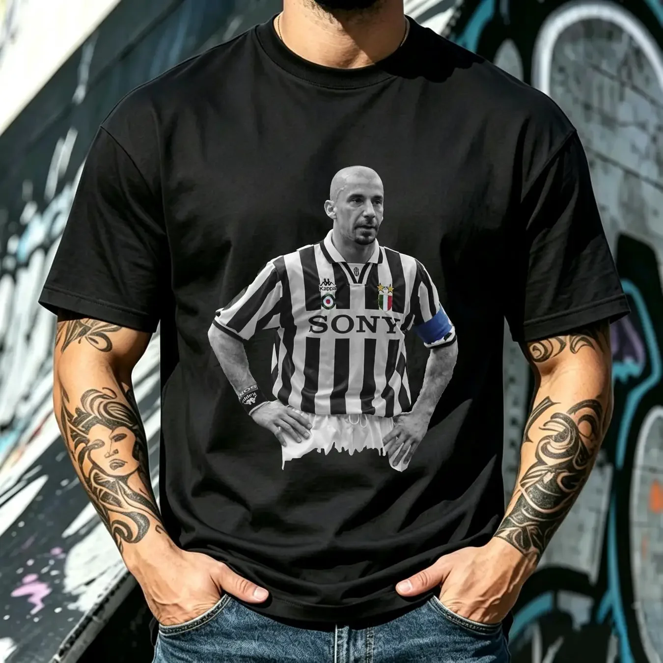 washed T Shirt Gianluca Vialli Italia Calcio long or short sleeves vintage Washed Top For Everyday Wear streetwear graphic
