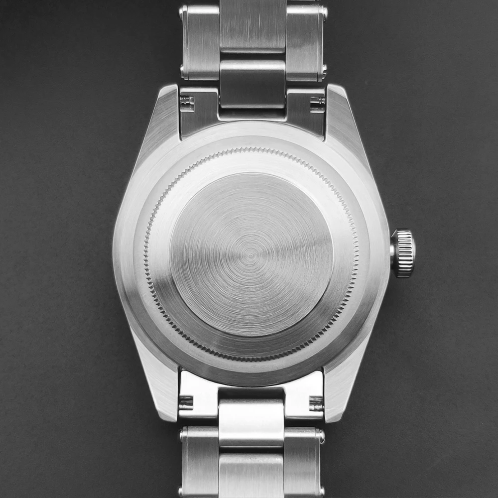 Manbushijie 39mm silver sterile watch case domed sapphire glass fit NH35 NH36 NH34 ETA2824 PT5000 movement - view 4