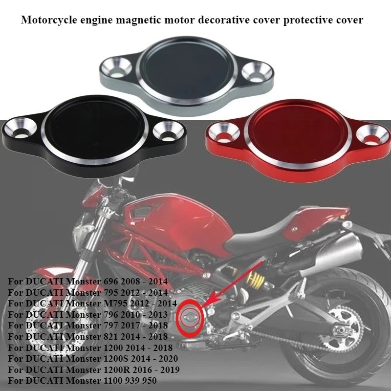 

Motorcycle engine magnetic motor decorative cover protective cover For Ducati monster 696 795 796 797 821 1100 939 950 1200
