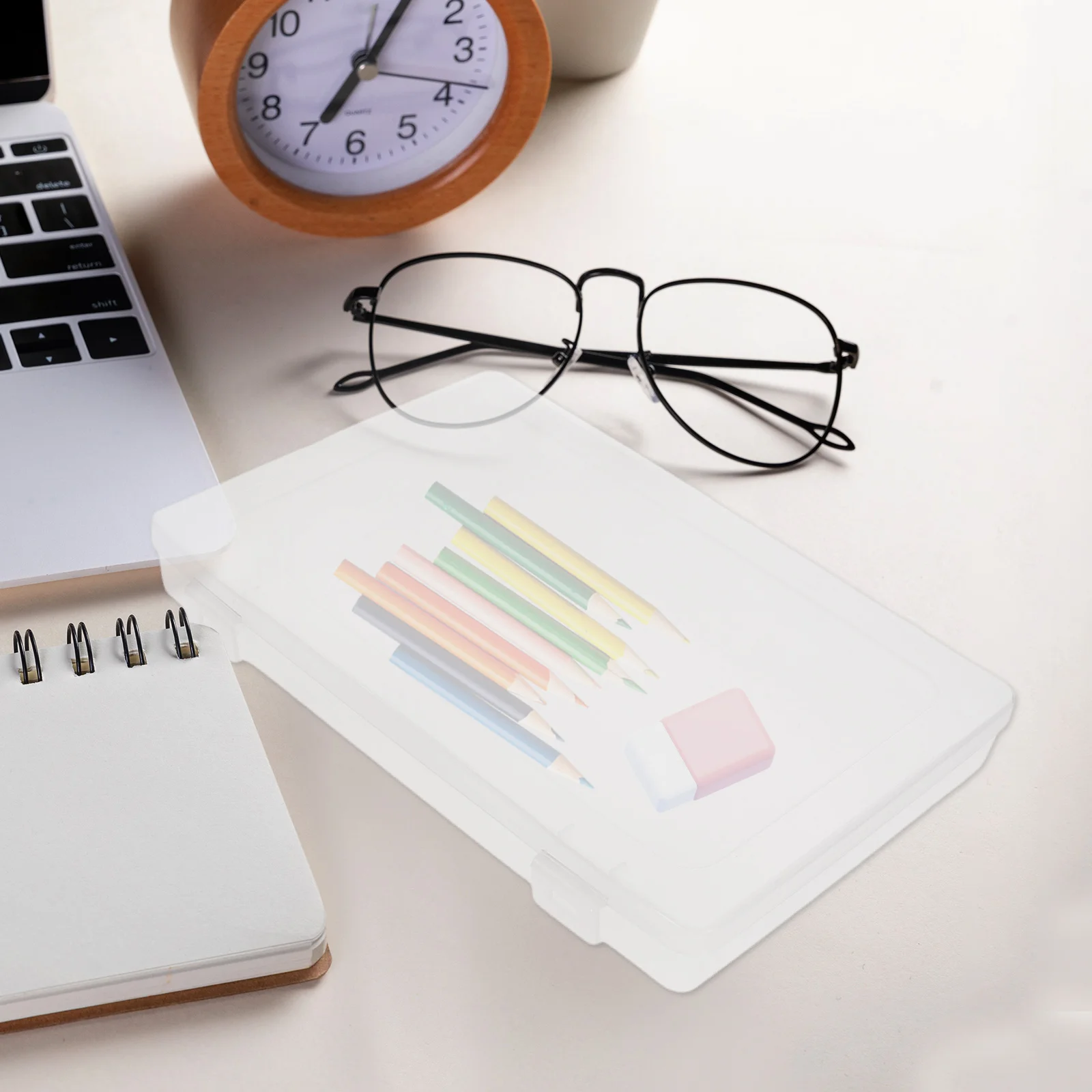 

2Pcs PP File Storage Box Clear Organizer for Documents Photos Postcards Portable Lightweight Home Office Travel Gift