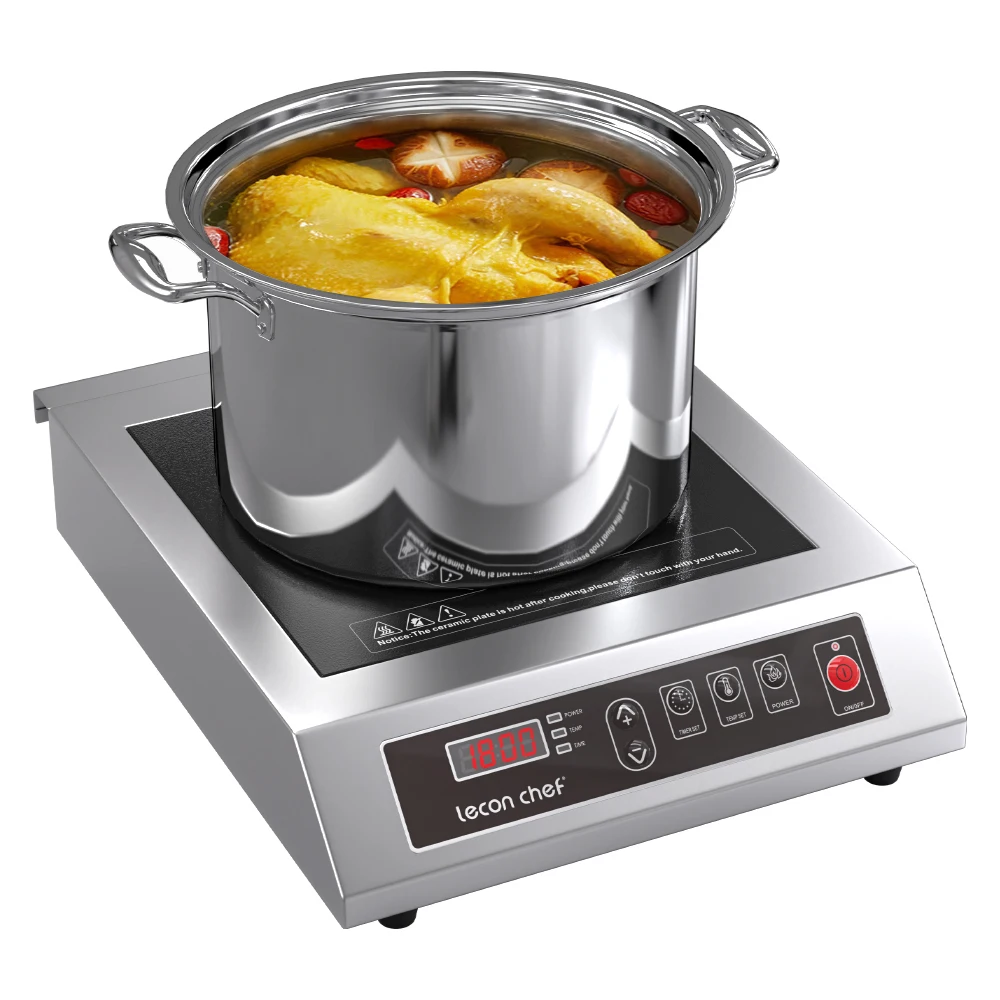 Leconchef Induction Cooktop Commercial Countertop Induction Cooker Electric Burner 10 Power&Temperature, Timer&Preset