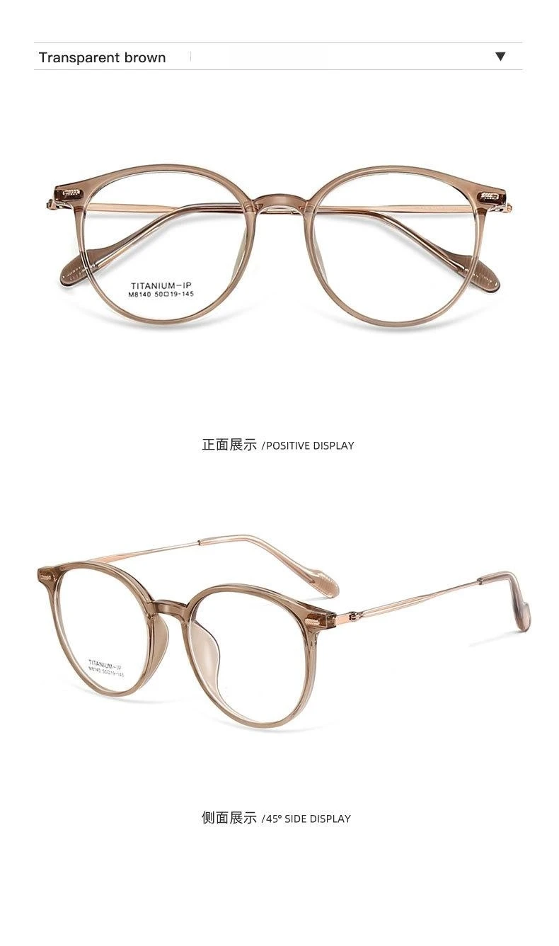 YIMARUILI Mode Ultra-licht Flexible TR90 Brillen Männer Retro Runde Reinem Titan Optische Brillen Rahmen Frauen – Detail 17