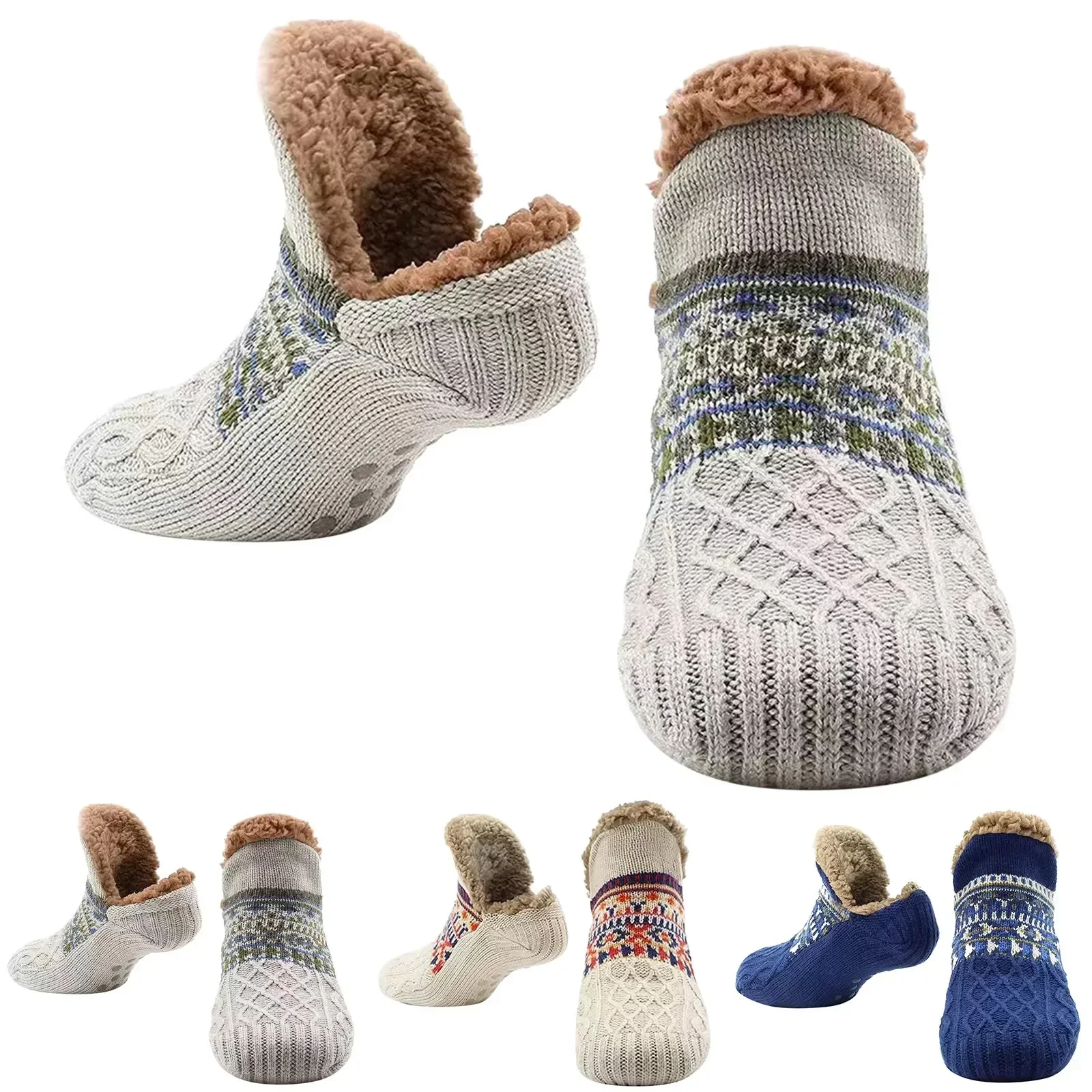 Fall Knitted Slippers Socks Winter Thicken Home Socks Non-slip Yoga Socks Snow Socks Warm Women Men Socks Sleep Carpet Socks NEW