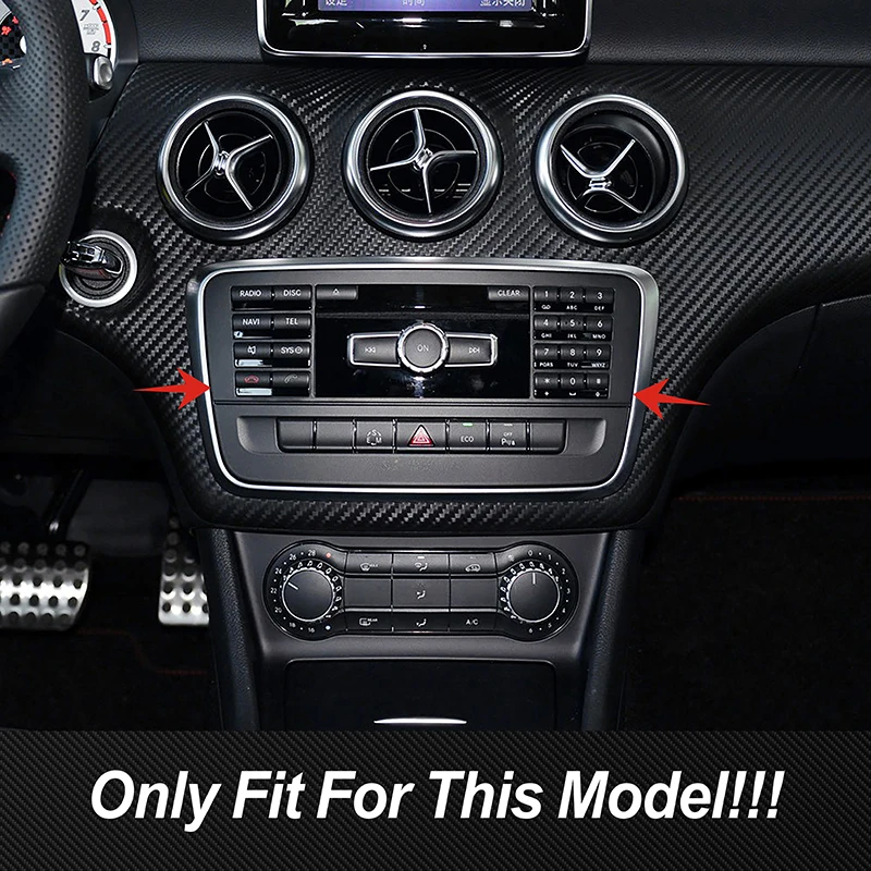 Console CD Panel Frame Decoration Carbon Pattern Trim For Mercedes Benz A Class W176 GLA X156 CLA C117 2013-2018 Car Accessories