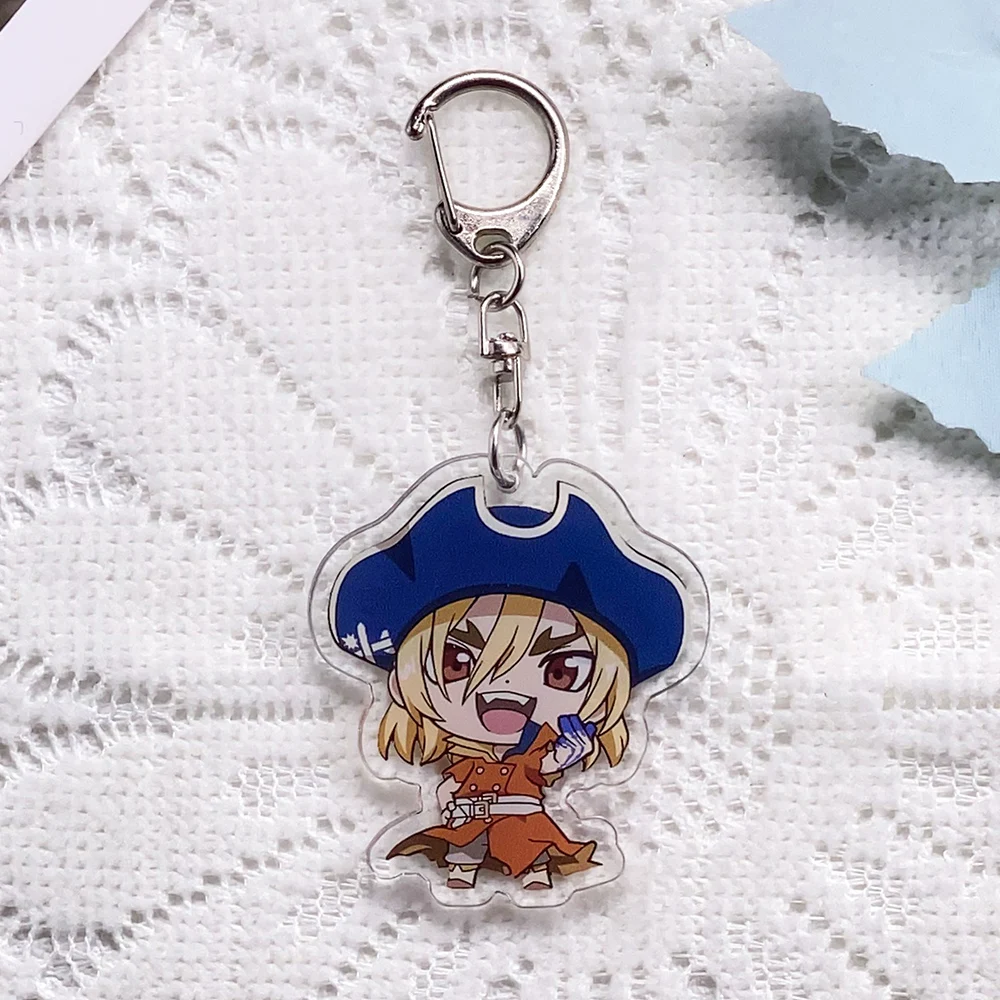 1/6PCS Anime Characters Dr. STONE Acrylic Keychain Accessories Keyrings Friends Gifts Funny Cartoon​ Bag Charms Backpack Pendant image 2