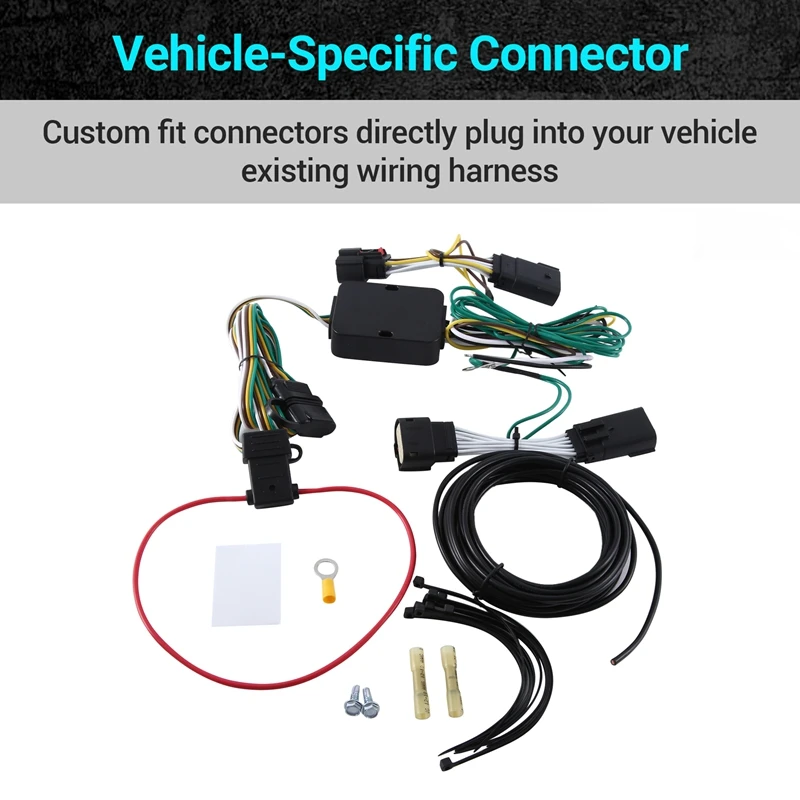 4 Way Trailer Wiring Harness Connector Plug 56407 118786 Parts Accessories For Jeep Wrangler JL 2018-2022