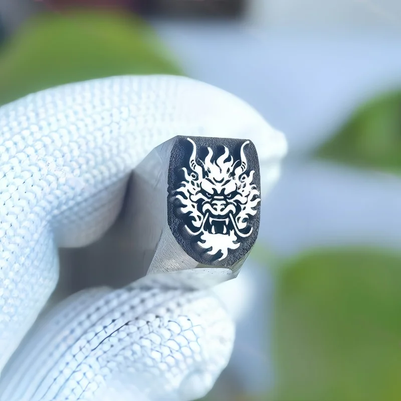 Chinese Style  Loong & Phoenix & Lucky Words Steel Stamp, Hand Punch Chisel for Gold Silver Ring Bangle Engraving