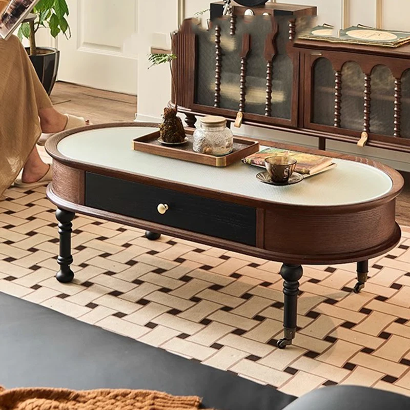 

Wood Antique Coffee Table Storage Industrial Organizer Drawers Coffee Table Italian Aesthetic Modern Tische Postmodern Furniture