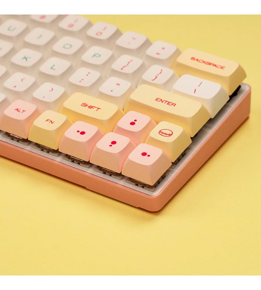 Macaron theme XDA high PBT sublimation keycap color matching cute