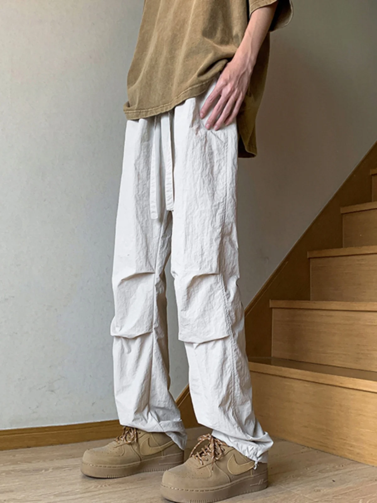 

Teenage Trendy Slim Fit Summer Thin Men's Qui Dry Sport Pants Casual Striped Low Waist Pants Faionable Youth Leisure Trou...