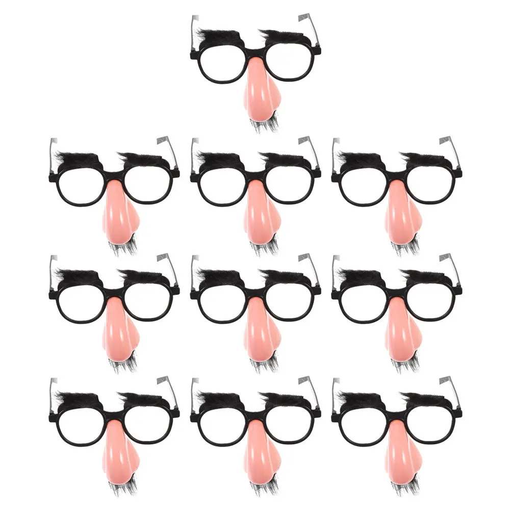 

10pcs Halloween Decorative Glasses Big Nose Funny Eyewear Reusable Party Props For Adults Cosplay Photo Booth Novelty Trick