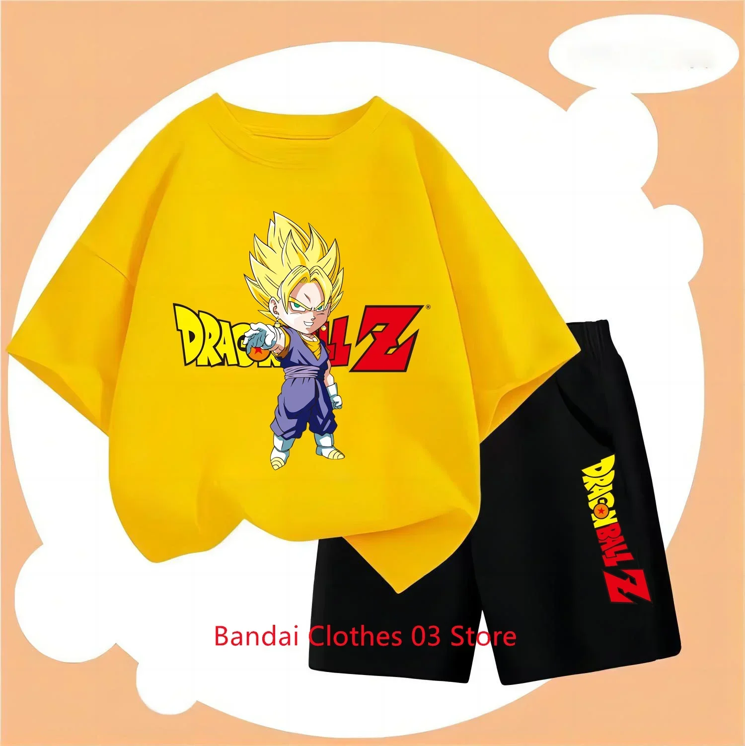 Dragon Ball Couple T-shirt Set Stitch Summer Korean Children's Clothing 2024 Little Girls Clothing Elementary Boy Mother Kids