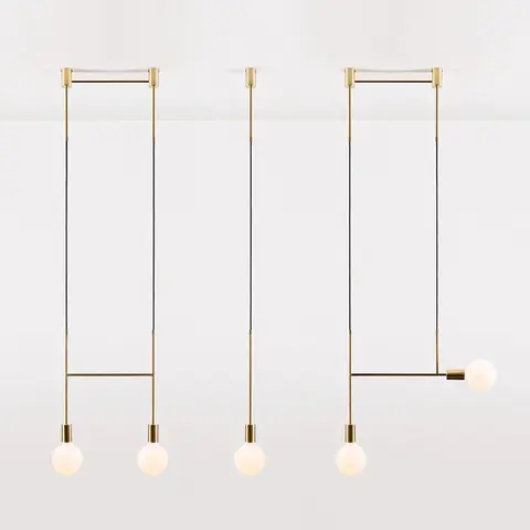 Long led chandelier Italian design pendant lamp Black Rose Gold Kitchen bar restaurant Dining room Iron tube chandelier