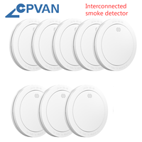 CPVAN Interconnect Smoke Detector Home Security Protection Equipment Fire Alarm Wireless Smoke Sensor with Remote Control 433MHZ