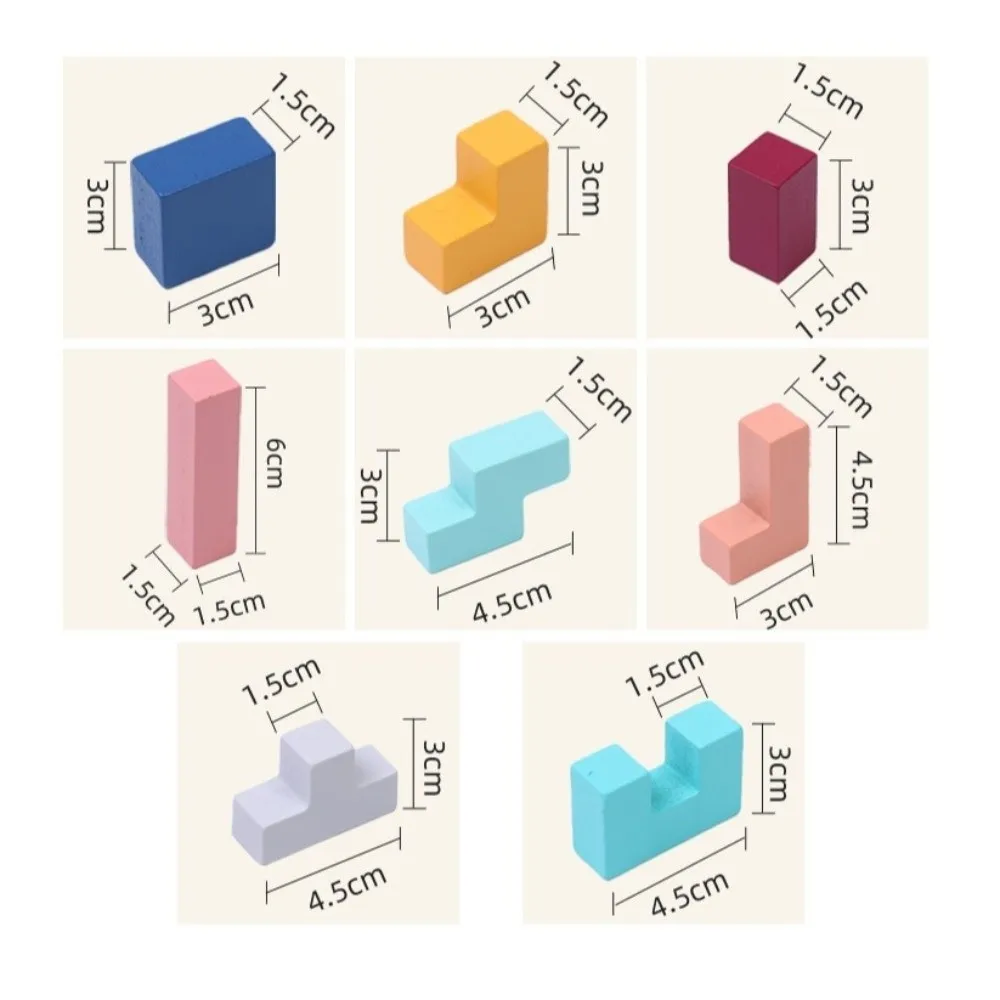 الملونة خشبية ثلاثية الأبعاد الألغاز الذكاء ثلاثي الأبعاد بانوراما تانجرام المنطق التدريب مونتيسوري الروسية اللبنات لعبة