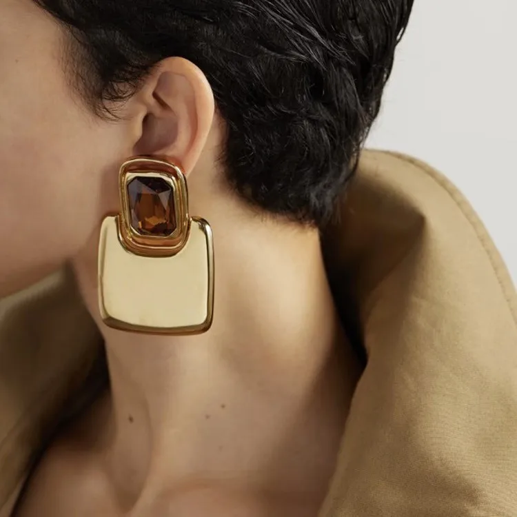 

Женские серьги-гвоздики с преувеличенным индивидуальным дизайном и геометрическими блоками, очаровательные винтажные модные серьги с темпераментом