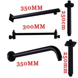 Black Round&Square Shower Arm Multi-Style Wall&Ceiling Mount Shower Holder Brass Folding Extension Telescopic Arm G1/2 Threaded