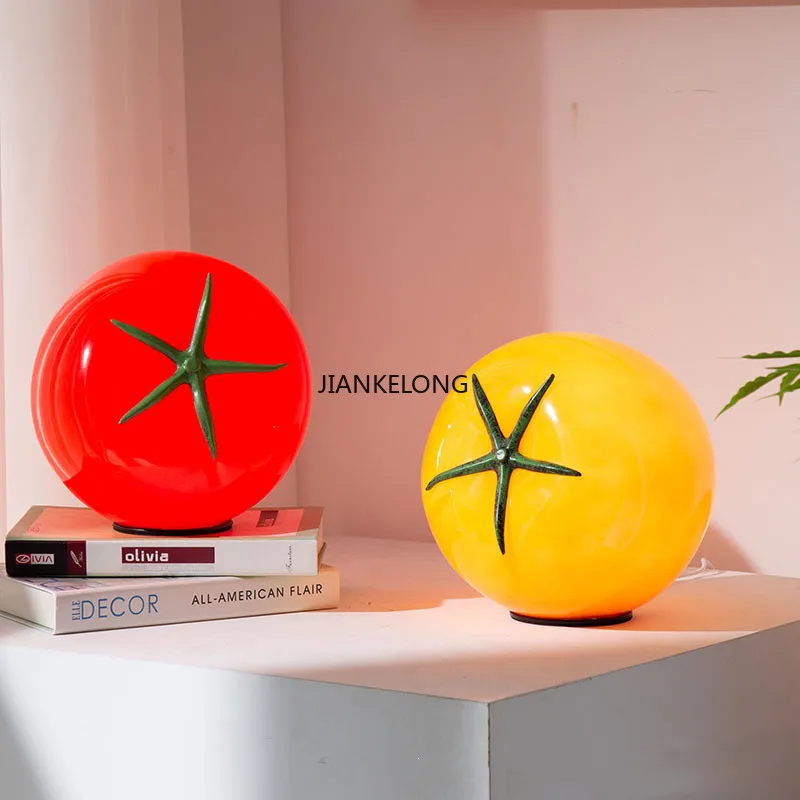 

Спелые помидоры, креативный многоцветный затемняющий ночник, прикроватная атмосфера для спальни, настольная лампа с помидорами, украшение, светильник