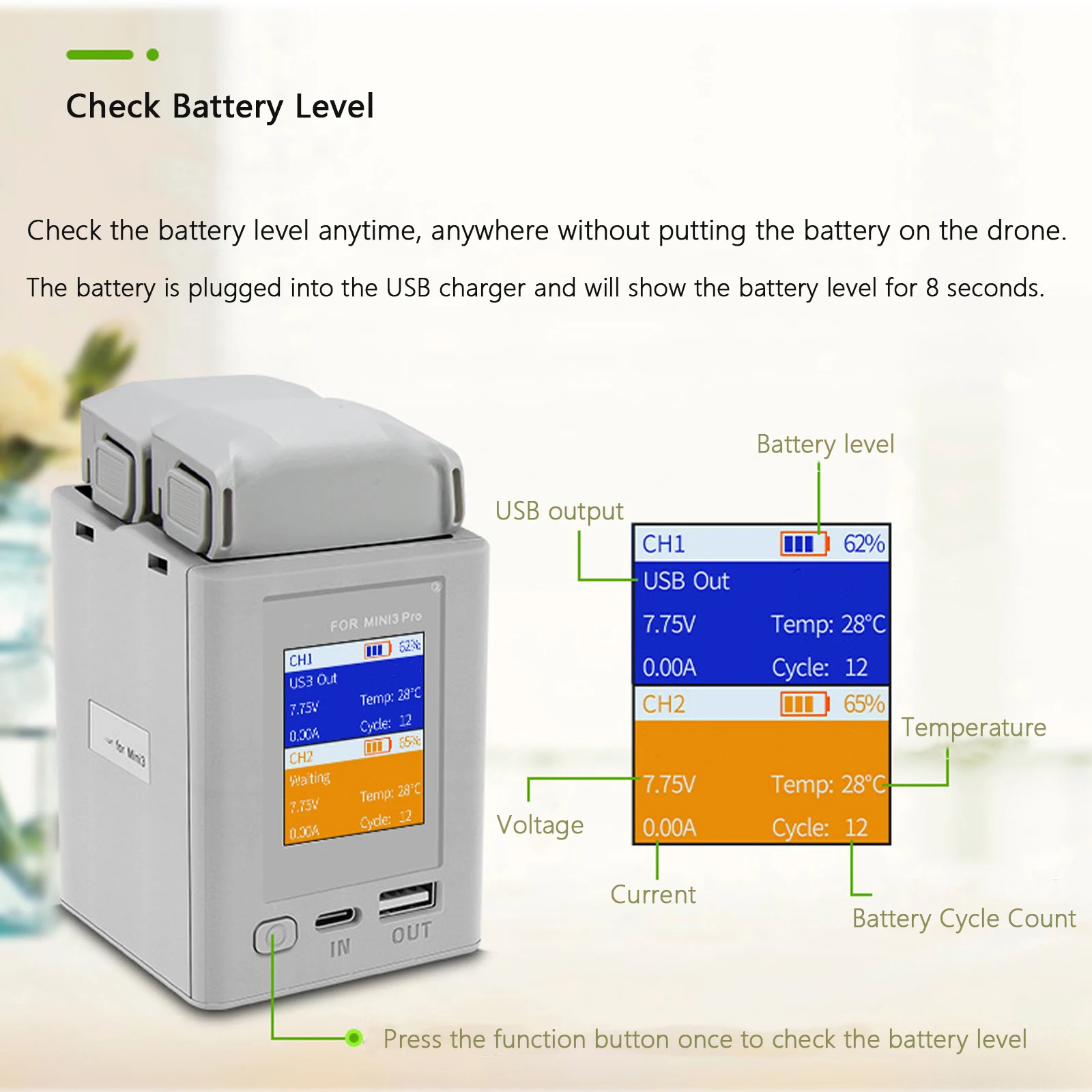 Two-way Digital Display Charging Hub Battery Intelligent Charger for DJI Mini 4 Pro/Mini 3 Pro Charging Butler Power Bank Drone