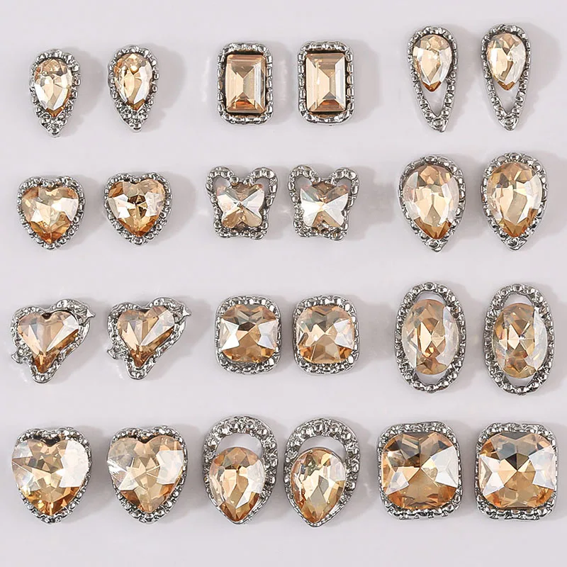 

10PCS/Lot Luxury Nail Parts Charms Stones Crystal Diamonds For Nails Jewelry Ornaments Fingernail Figures Nail Art Accessories