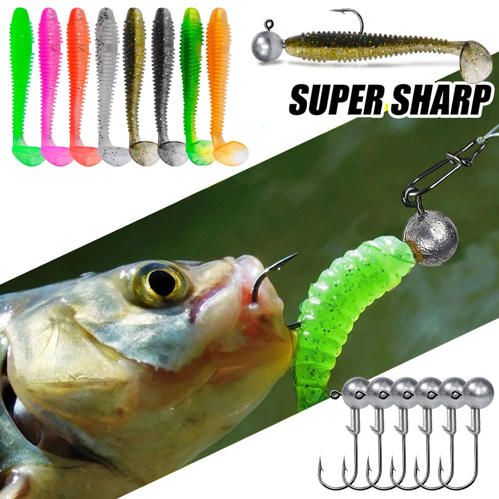 Proberos Kit de vinilos con jig head – Señuelos de silicona para pesca - imagen 5
