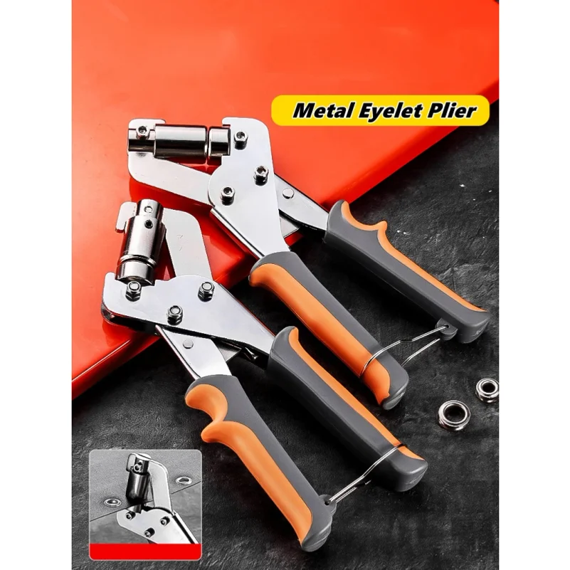 6mm / 10mm Eyelet Pliers Kit Tools Portable Hand Press Metal Grommet Hole Punch Plier for Leather Canvas Clothing DIY Tarp Ring