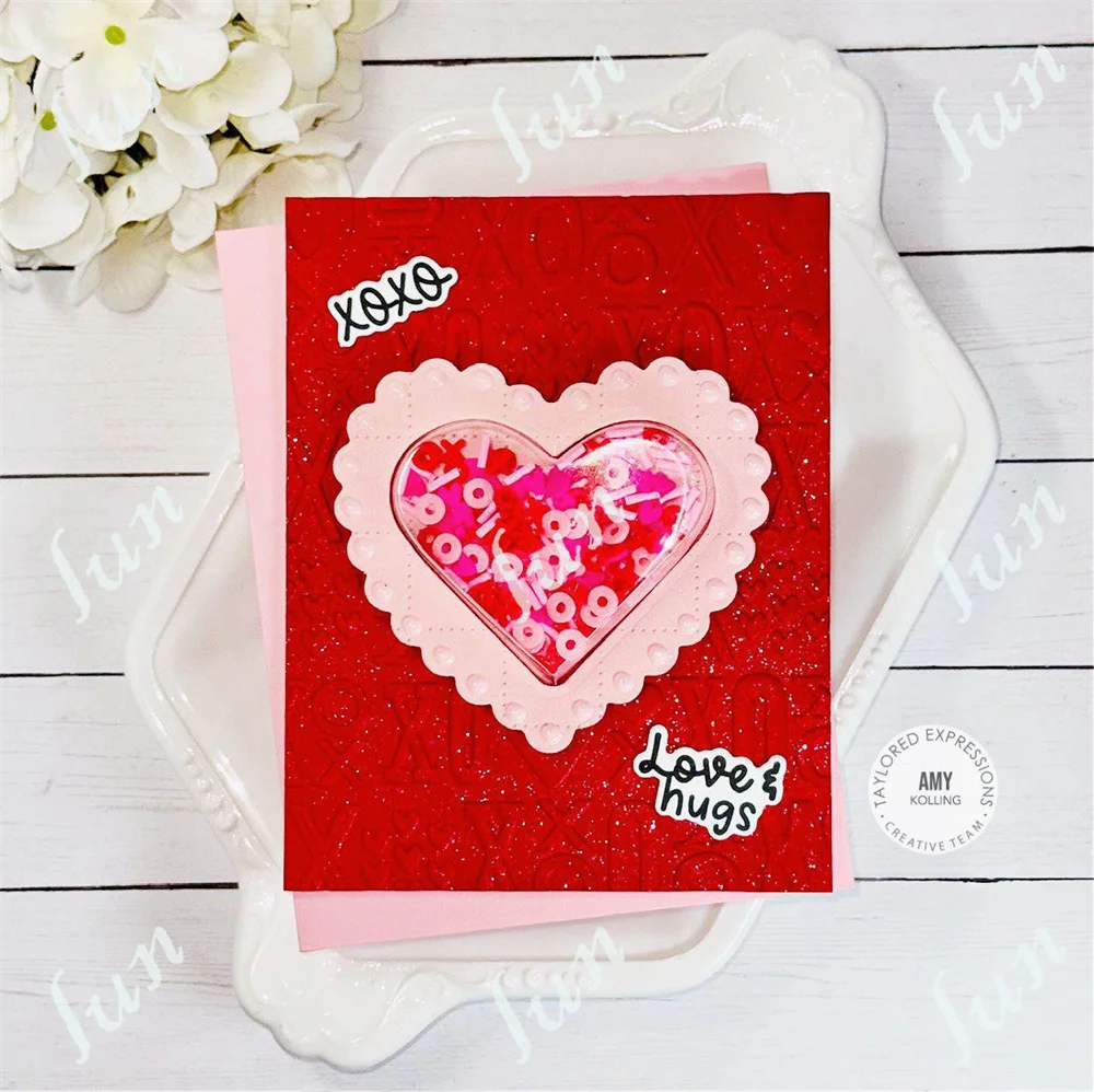 2025 New Valentine Cutting Dies Full of Hearts Layering Stencils for DIY Scrapbook Lava You Mini Strips Stamps Die Cuts Crafts