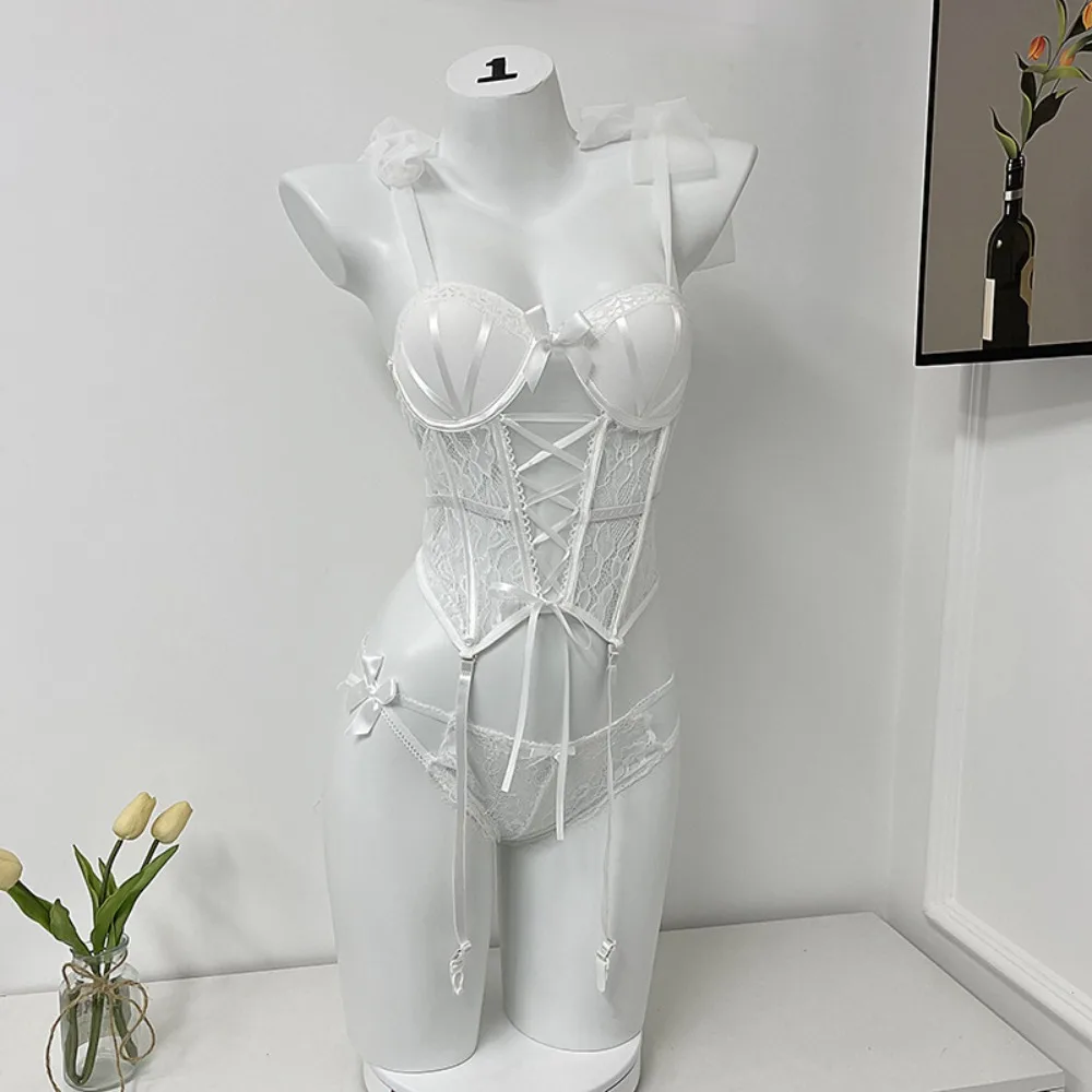 

Passionate Set Lace Camisole Briefs Set Nightgown Slim Fit Women Lingerie Uniform Tank Hollow Mesh Suspender Vest Couple Gift