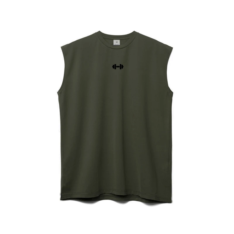 Men Summer Fitness Breathable Printed O-neck Stringer Singlets Outdoor Exercise Sleeveless T-shirt