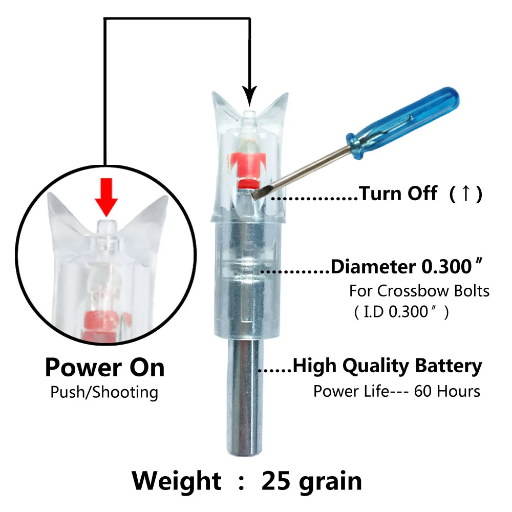 3/6pcs Automatically Lighted Crossbow Arrow Nock Bow String Activated Crossbow bolts Nock Led arrow Nock for ID7.6mm Shaft Arrow