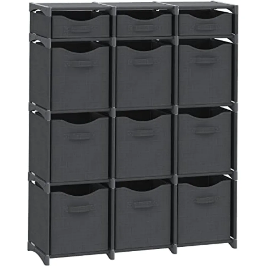 

Cube Storage Organizer with Storage Bins Included - The Perfect Closet Organizers and Storage Solution. Includes 12 Storage Cub