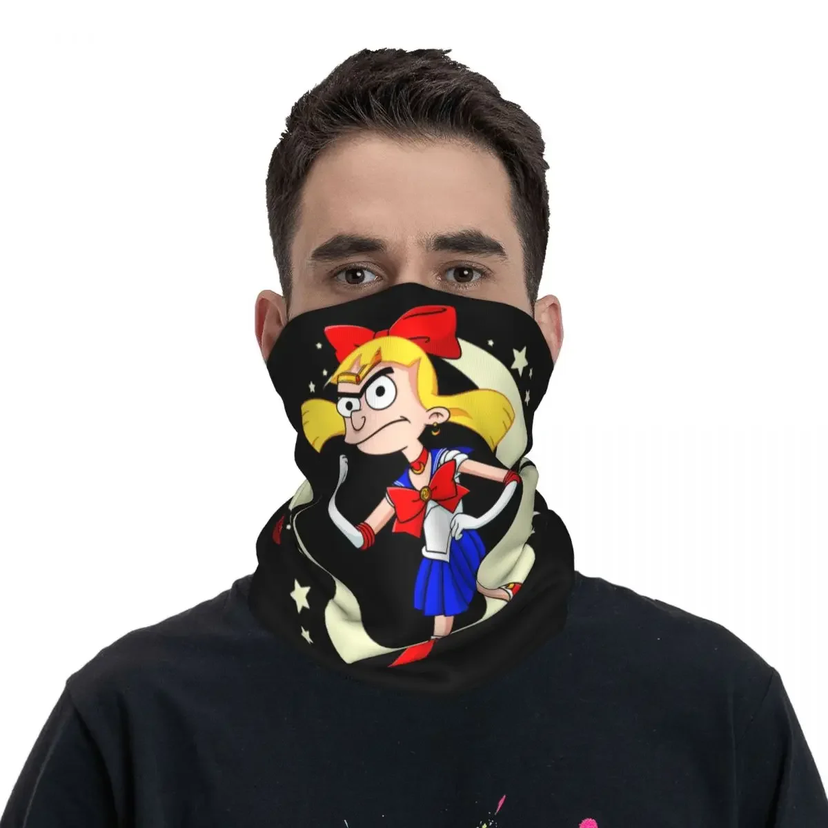 Unisex Hey Arnold Helga Moon Bandana Merch Neck Gaiter Printed Funny Wrap Scarf Multi-use Scarf For Cycling Breathable