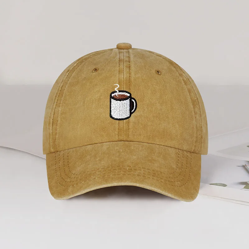Gestickte Baseballkappe mit Kaffeetassen-Print – verstellbarer Unisex-Sonnenhut für Kaffeeliebhaber, perfekt zum Laufen und Angeln – Detail 2