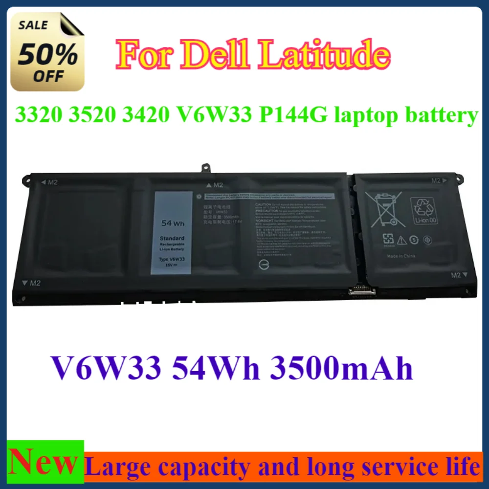 New V6W33 Li-lon Laptop Battery For Dell 3320 3520 3420 V6W33 P144G laptop battery Laptop Parts & Accessories