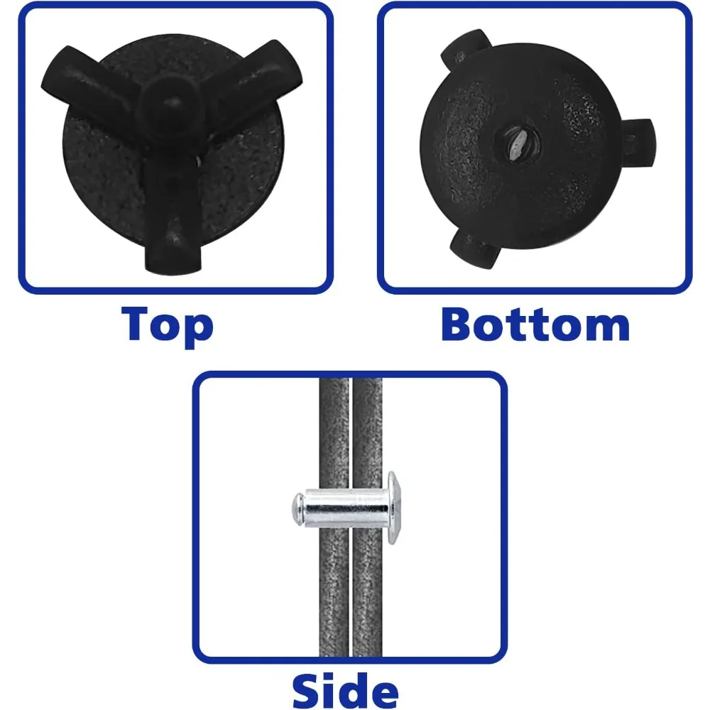 مسامير أعمى ثلاثية الطي من الألومنيوم 3/16 بوصة × 4/5 بوصة، 50 قطعة باللون الأسود للسيارات والأثاث #5