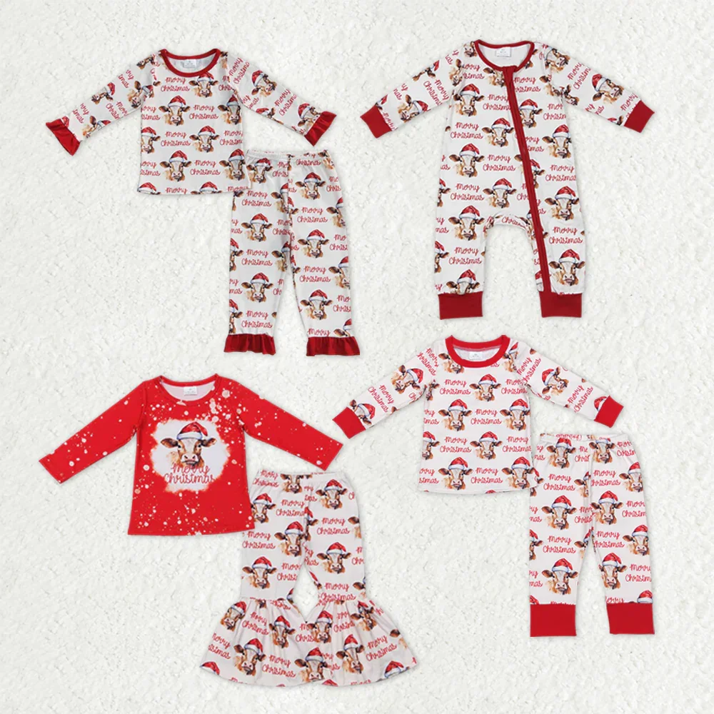 

z917-14 BLP0388 Wholesale kids clothes girl Christmas long sleeve pants sets Matching Winter Boutique baby boy clothes rompers