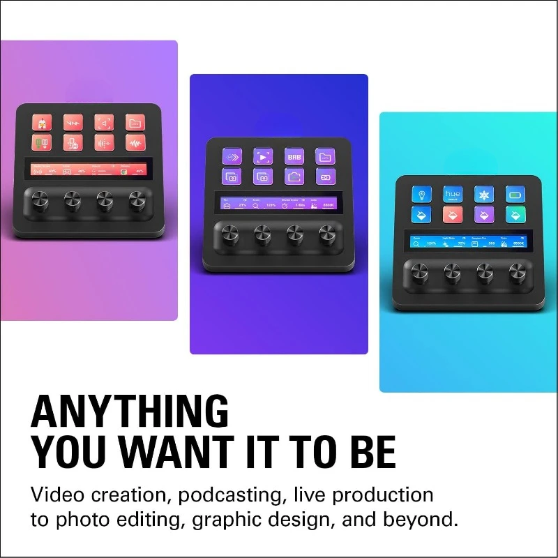 HOT Stream Deck +, Audio Mixer, Streaming, Gaming, with touch strip dials and LCD keys,home.