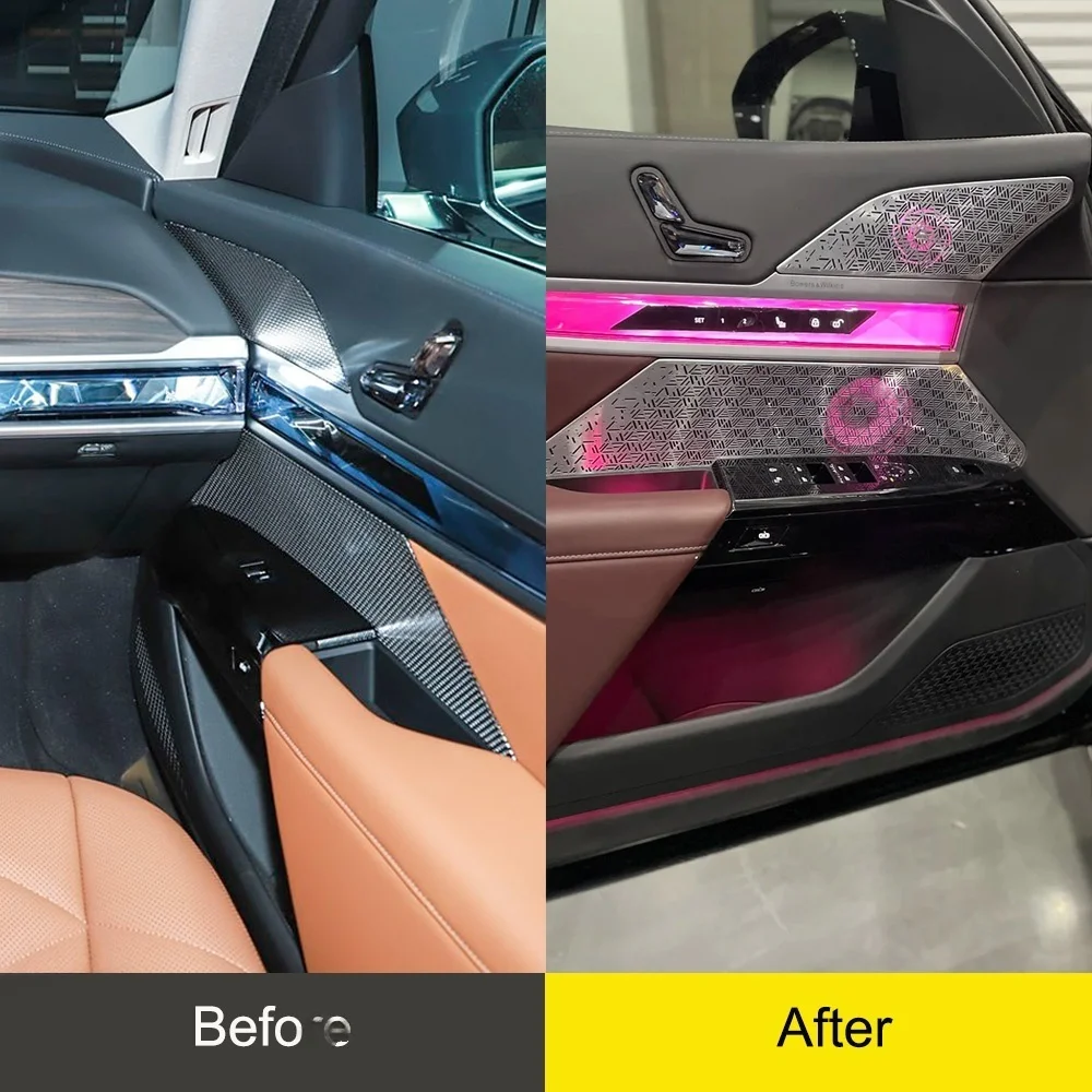 Ambient Light Speaker Cover Ambient Light for BMW 7 Series G70 2023+Car Audio Upgrade, Hi-Fi Midrange Tweeter Stereo Grille