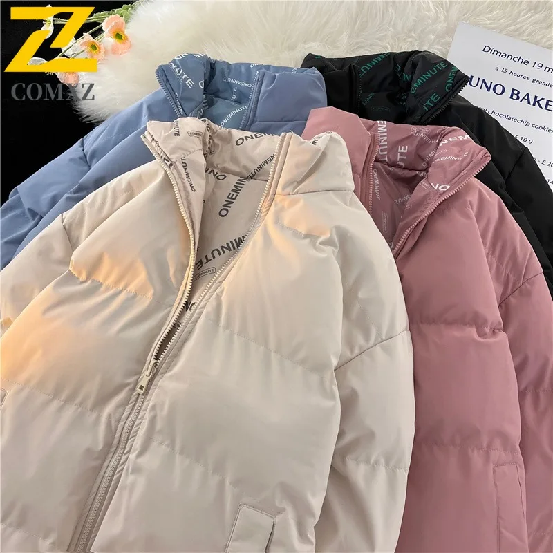 

COMXZ Reversible Down Cotton Coat Unisex Couple Outerwear Autumn Winter Fleece Lined Thickened Thermal Wear Waterproof Windproof