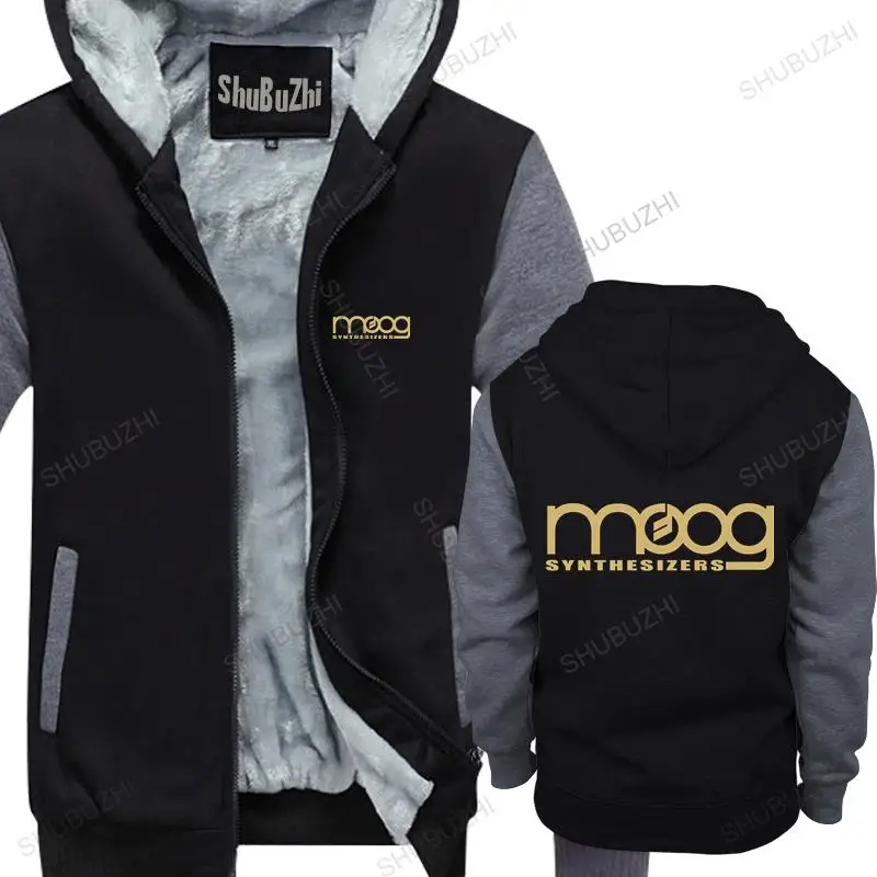 

homme cotton hoodies zipper Moog Synthesizer brand winter hoodie warm jacket fleece hoody male warm coat