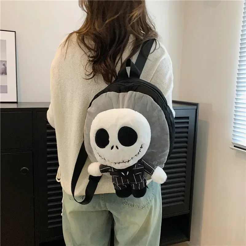 Jack Skellington Plush Children\'S Backpack The Nightmare Before Christmas Cartoon Doll Bag Kids Halloween Candy Backpack Gifts