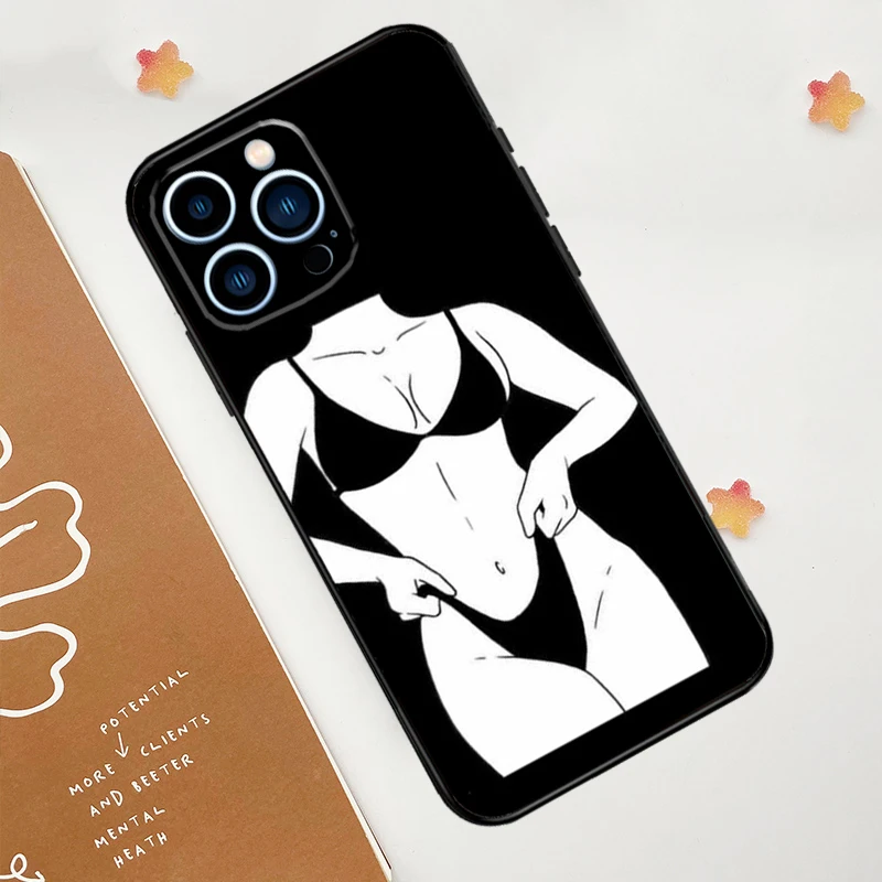 Sexy Nude Women Art Case For Apple iPhone 12 13 Mini 11 14 15 16 Pro Max Plus X XR XS Max Coque